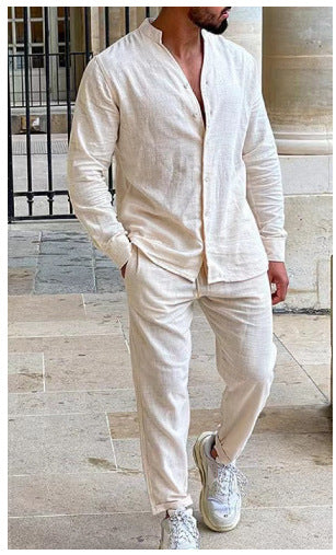 Herren entspannter Leinenanzug Aliams