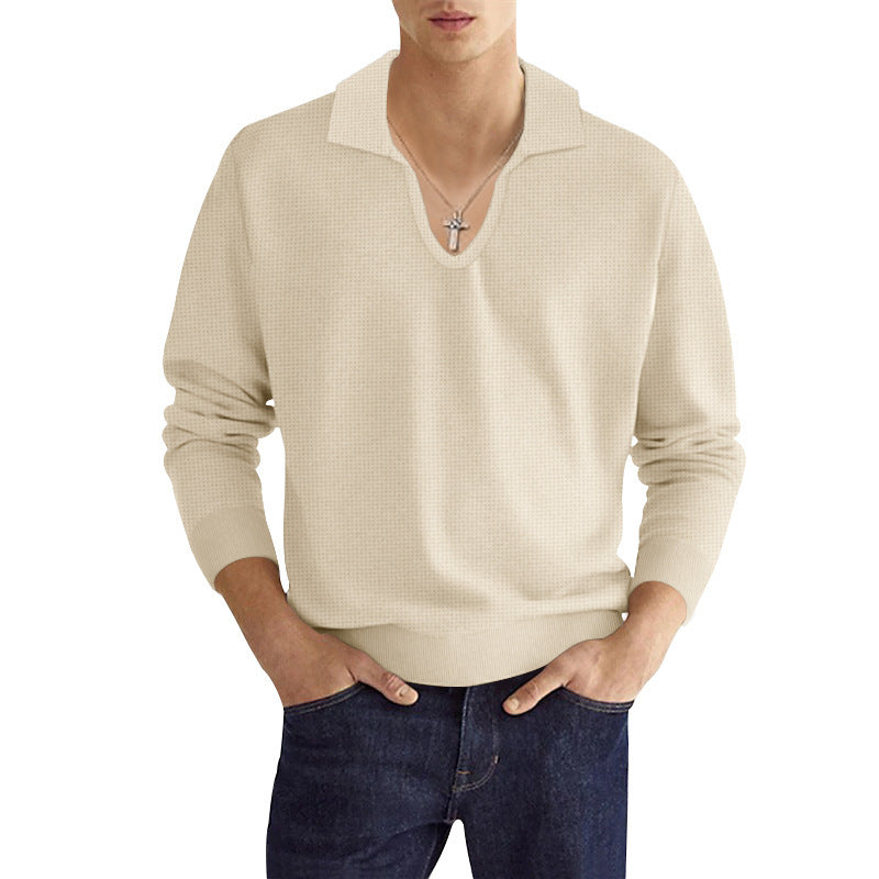Herren Strickpullover mit modischem V-Ausschnitt und strukturiertem Design Aliams