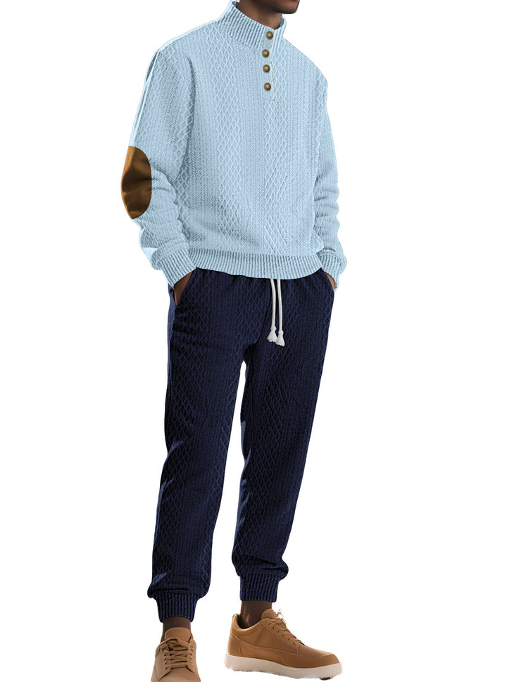 Herren Gemütlicher Strickanzug mit modernem Kragen Aliams