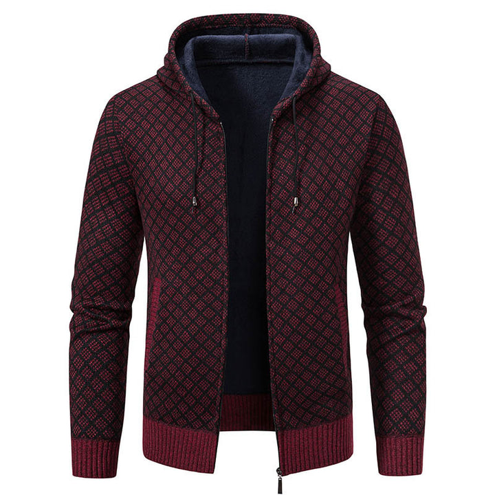 Herren stylische Jacke mit modernem Wabenmuster und Kapuze Aliams