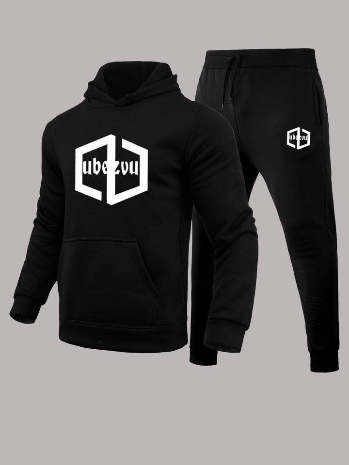 Herren Hoodie und Jogginghose Set mit praktischem Kängurutaschen-Design Aliams