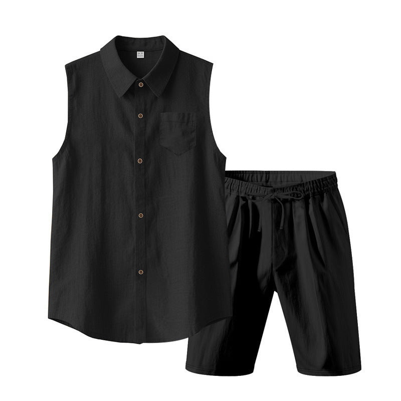 Herren ärmelloses Oberteil mit elastischen Shorts Aliams