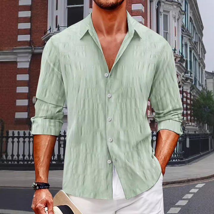 Herren stylische Langarmhemd Aliams