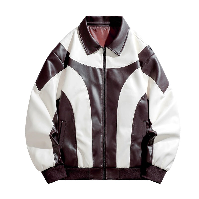 Herren Kunstlederjacke im sportlichen Design mit innovativen Farbakzenten Aliams