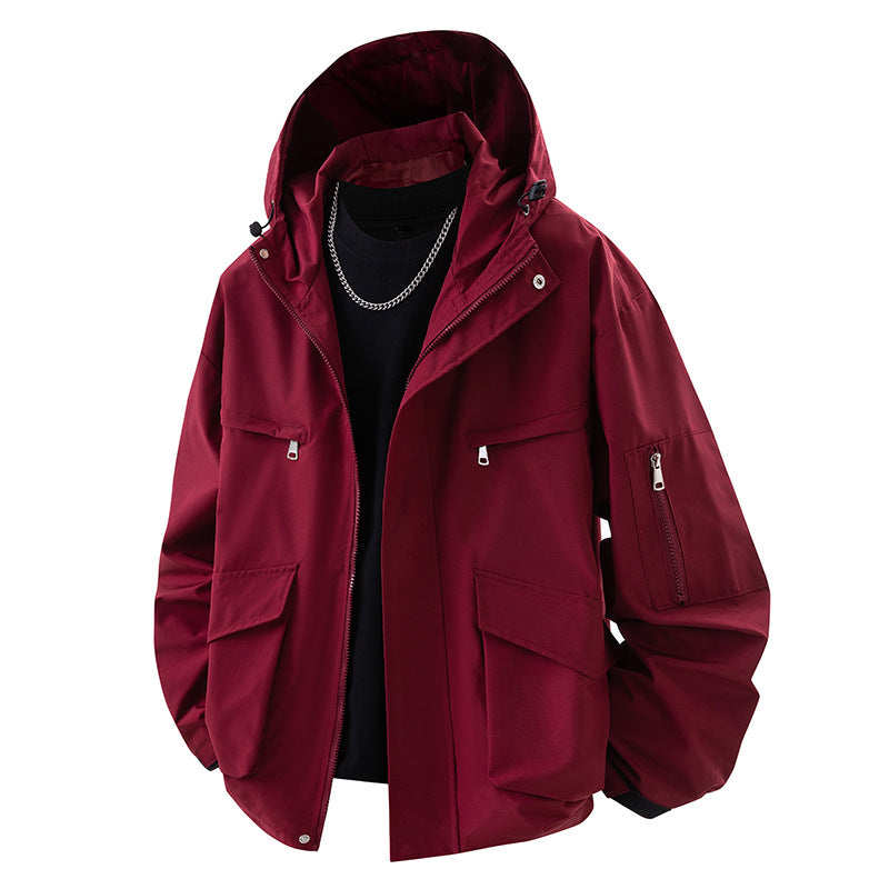 Herren praktische Outdoor-Jacke mit mehreren Taschen Aliams