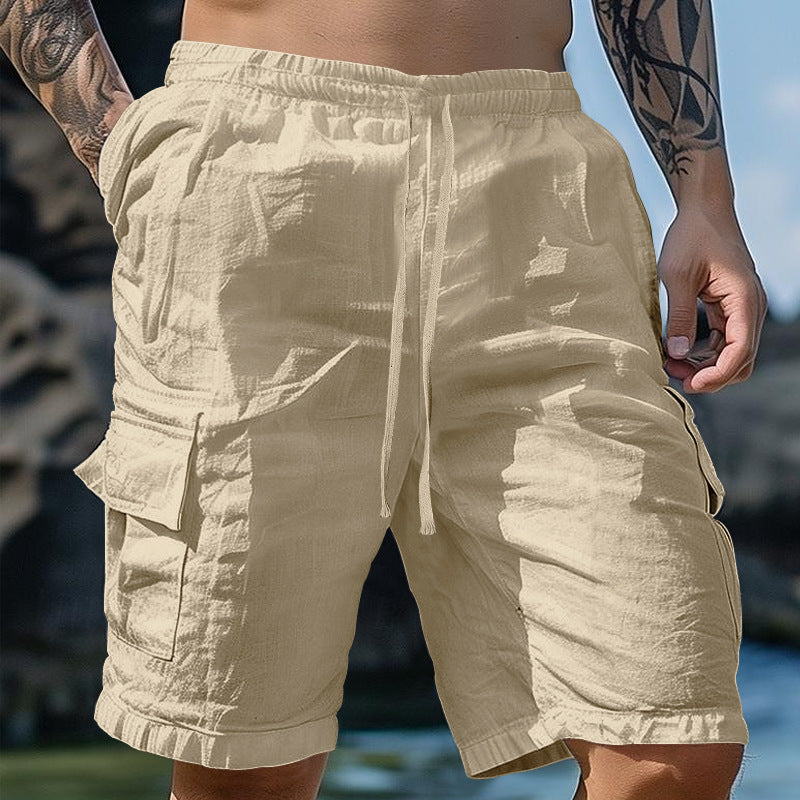 Herren Cargo-Shorts mit elastischem Bund und vielseitigen Taschen Aliams