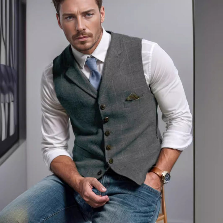 Herren elegante Leinenweste Aliams