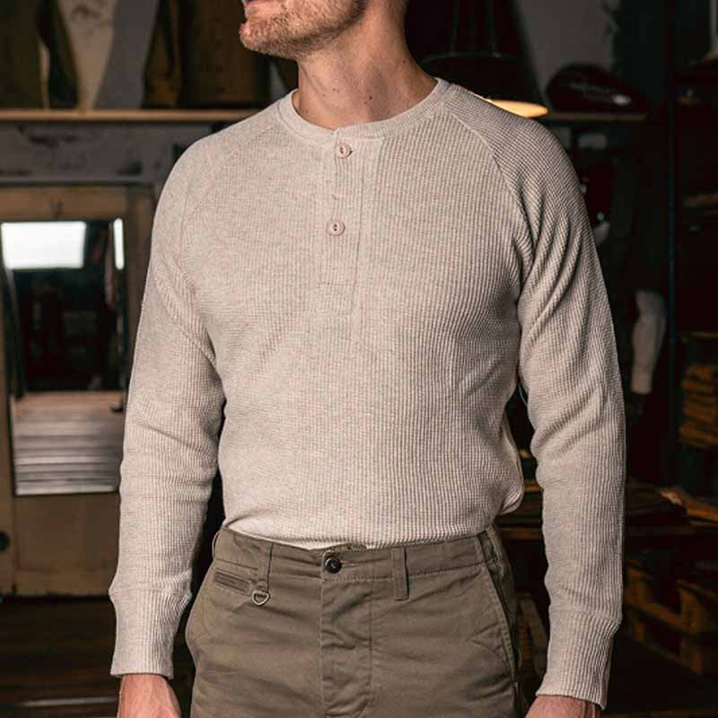 Herren hochwertiger Rippstrick Pullover mit Knopfleiste Aliams