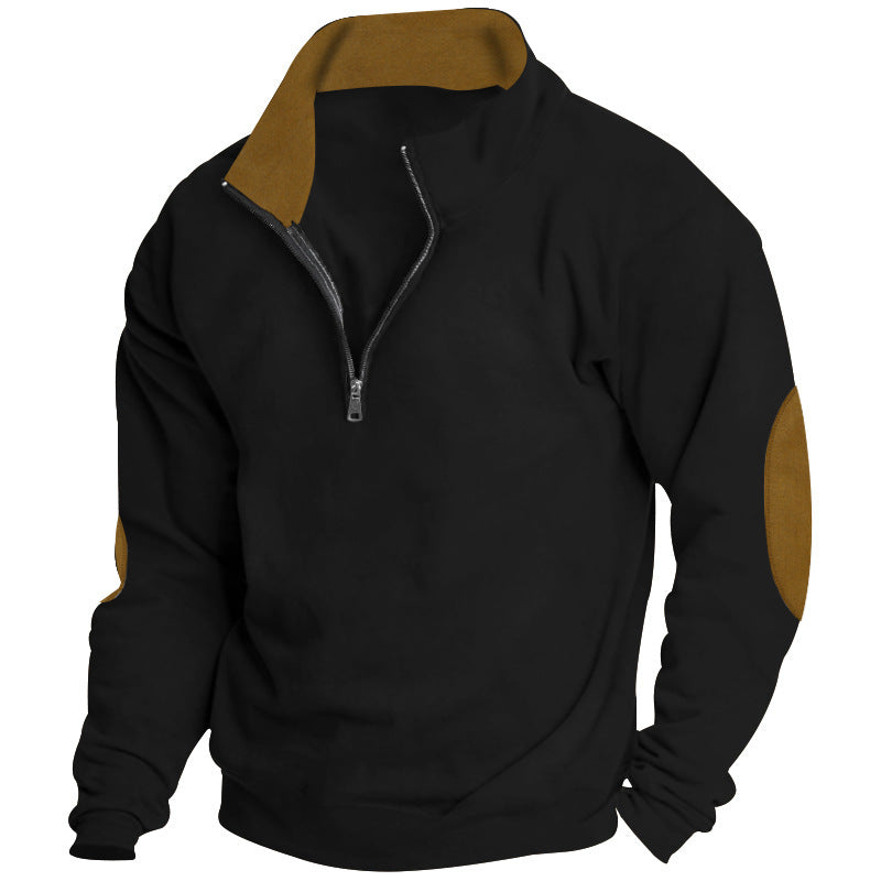 Herren Pullover mit hoher Kragen und Zip-Verschluss Aliams