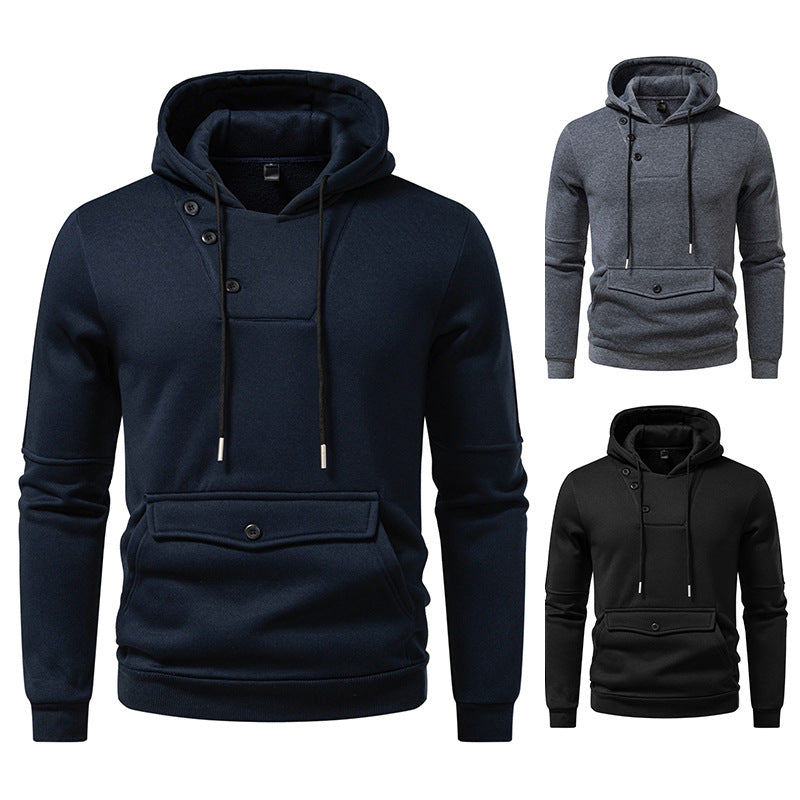 Herren Stylische Kapuzenpullover mit Knopfdetails Aliams