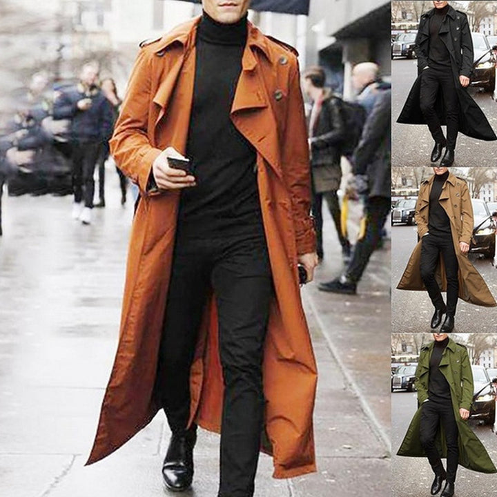 Herren Trenchcoat mit doppelter Knopfleiste und urbanem Design Aliams