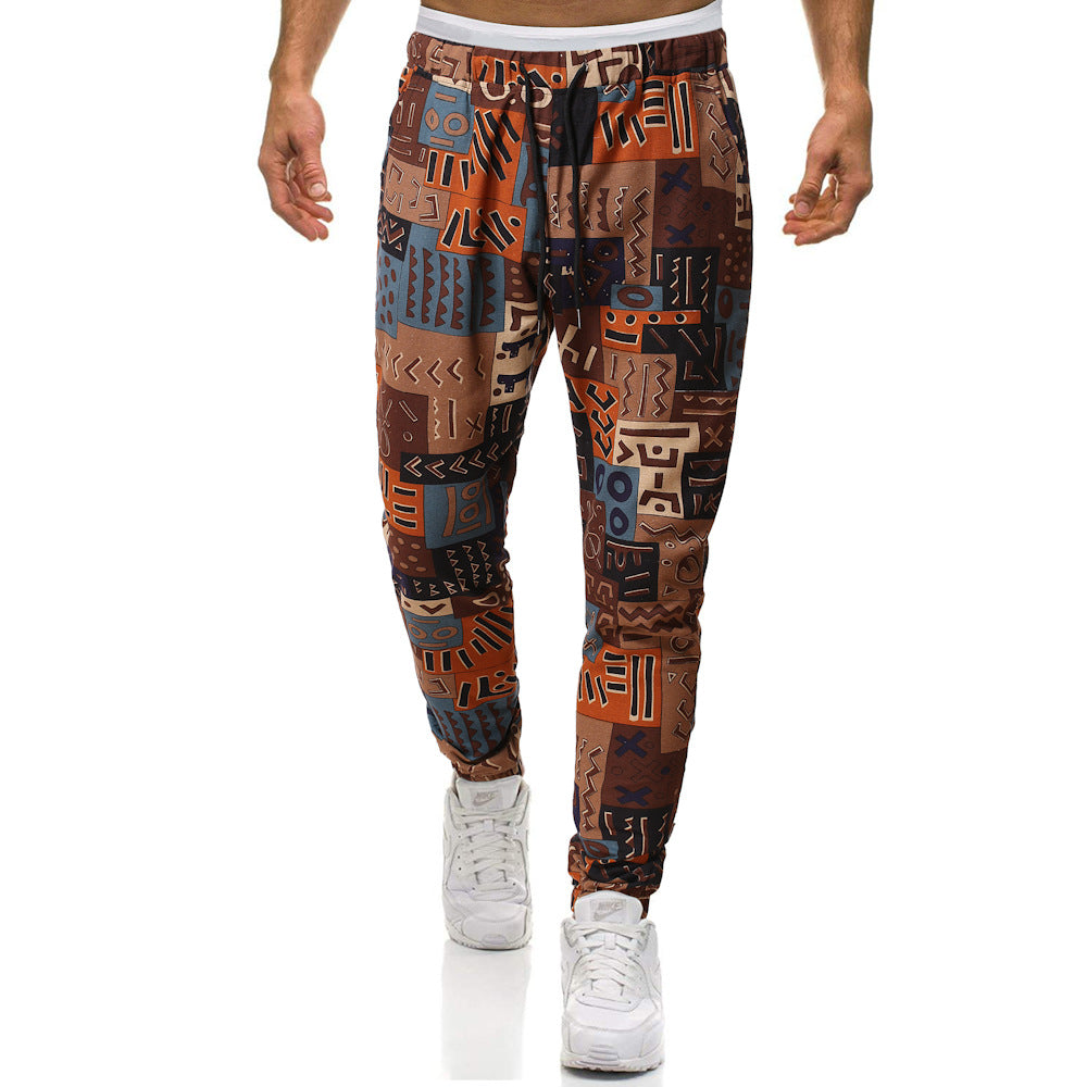Herren Cargohose mit urbanem Print und elastischem Bund Aliams
