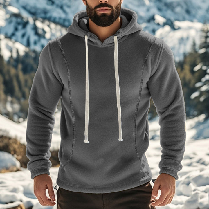 Herren weicher Fleece-Hoodie mit Schneeschutz und kontrastierenden Säumen Aliams