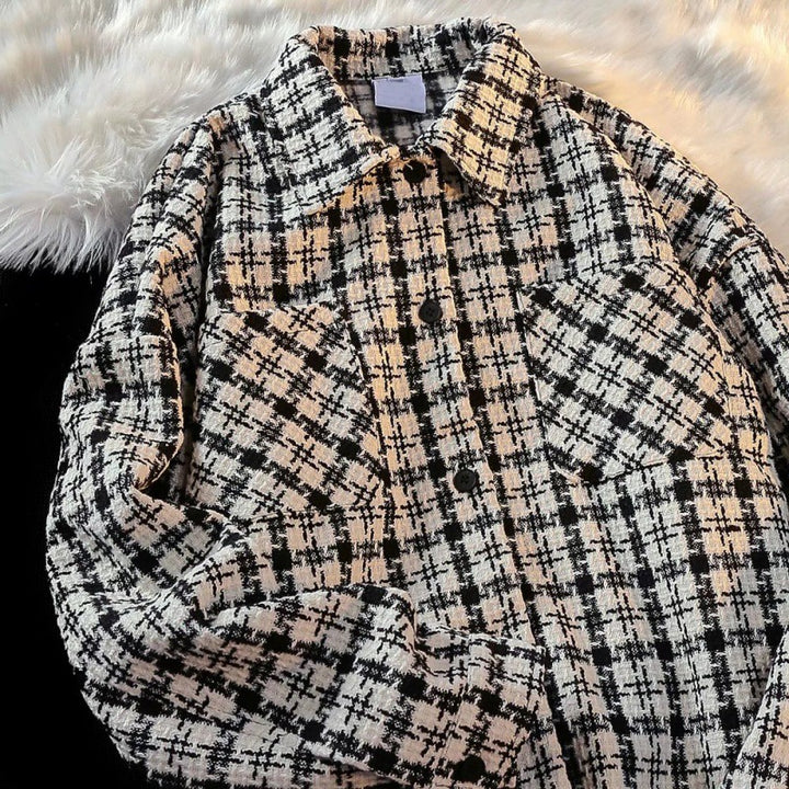 Herren Karierte Überhemdjacke mit zwei aufgesetzten Taschen und modernem Schnitt Aliams