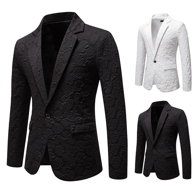 Herren Eleganter Blazer mit strukturiertem Floralmuster Aliams
