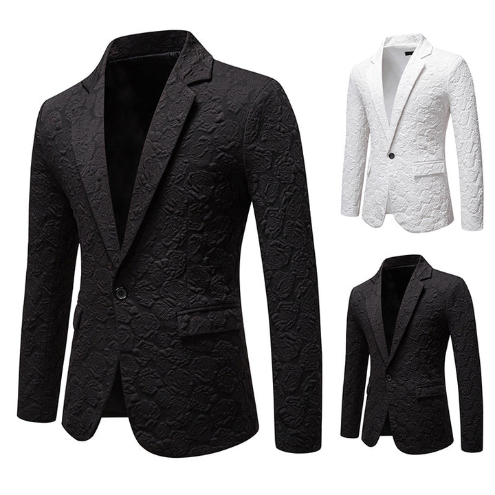 Herren Eleganter Blazer mit strukturiertem Floralmuster Aliams