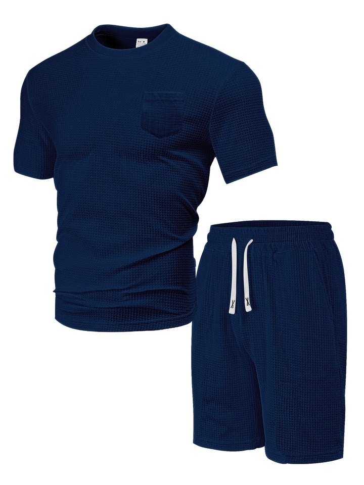 Herren Freizeit-Loungewear Set aus atmungsaktivem Material mit Taschen Aliams