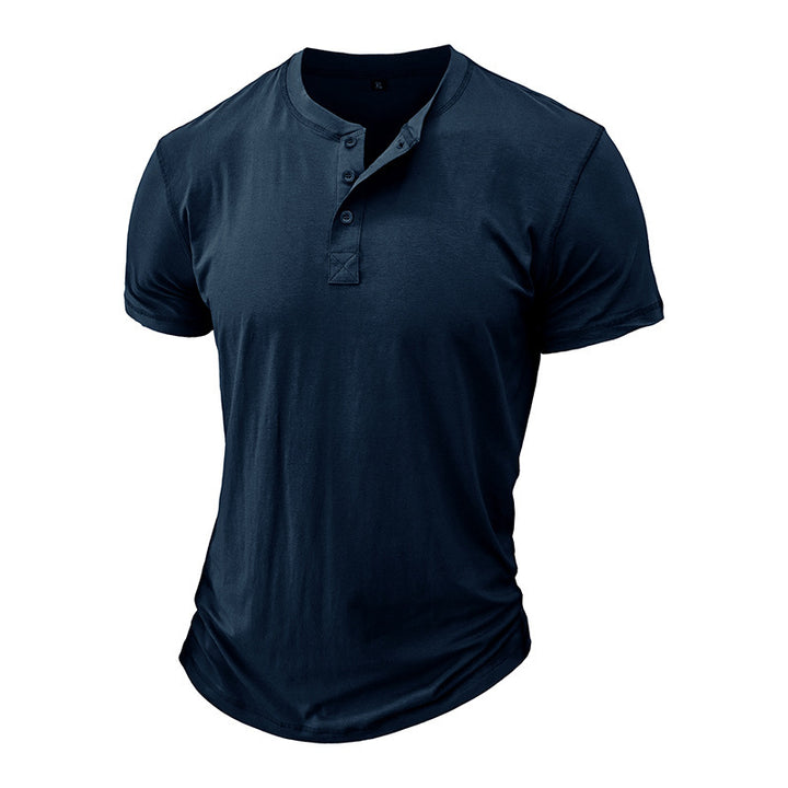 Herren Henley-T-Shirt mit Knopfleiste und modernem Schnitt Aliams
