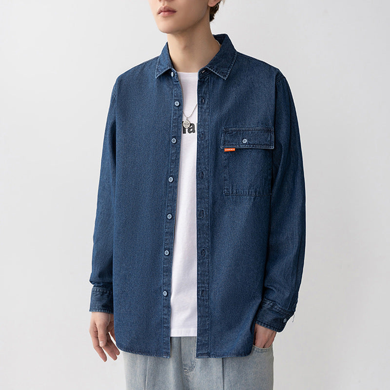 Herren Denim Overshirt mit aufgesetzter Brusttasche Aliams