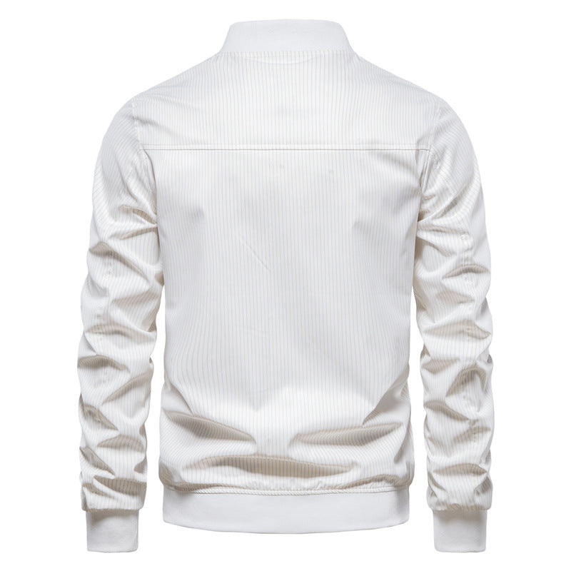 Herren Bomberjacke mit feinem Streifenmuster und elastischen Bünchen Aliams