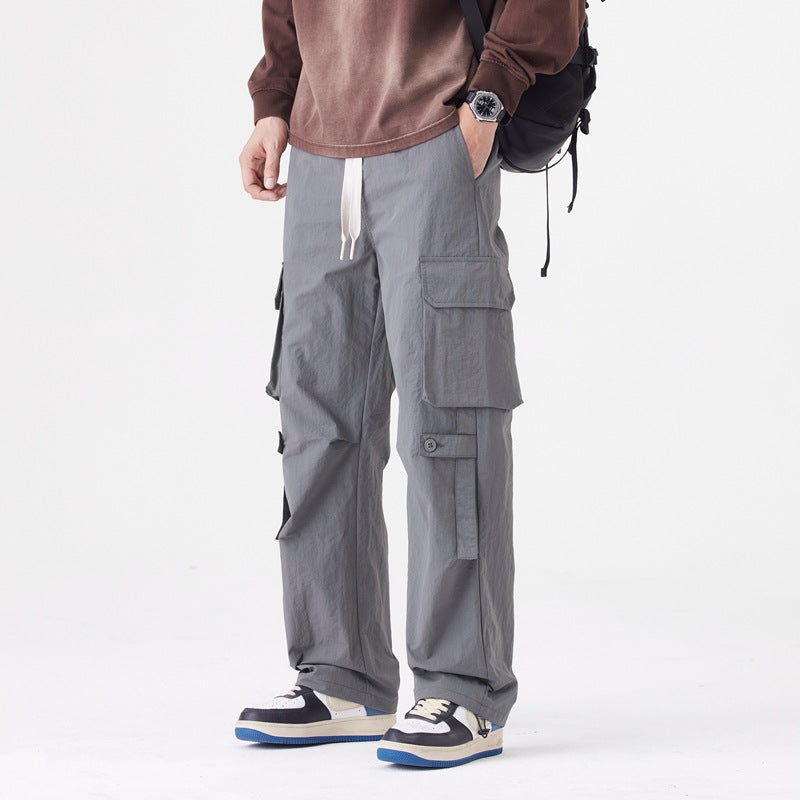 Herren Cargo-Hose mit multifunktionalen Taschen und verstellbarem Bund Aliams