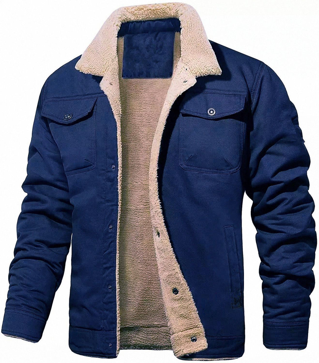Herren warme Übergangsjacke mit flauschigem Innenfutter Aliams
