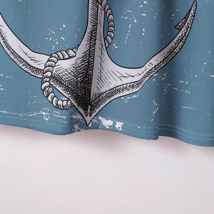 Herren Kurzarm Poloshirt mit maritimem Ankerdesign Aliams