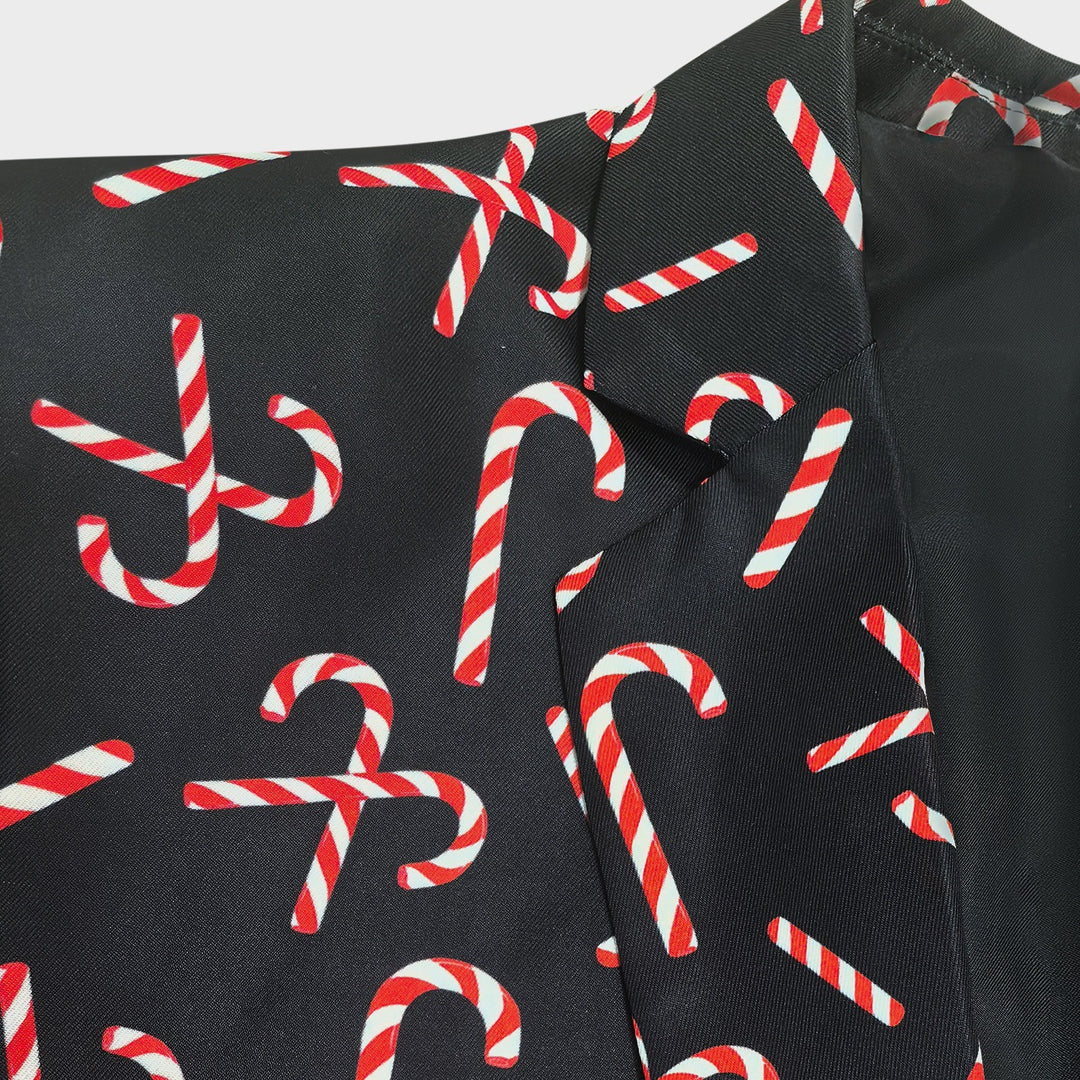 Herren festlicher Blazer mit Schleifen- und Zuckerstangenmuster Aliams