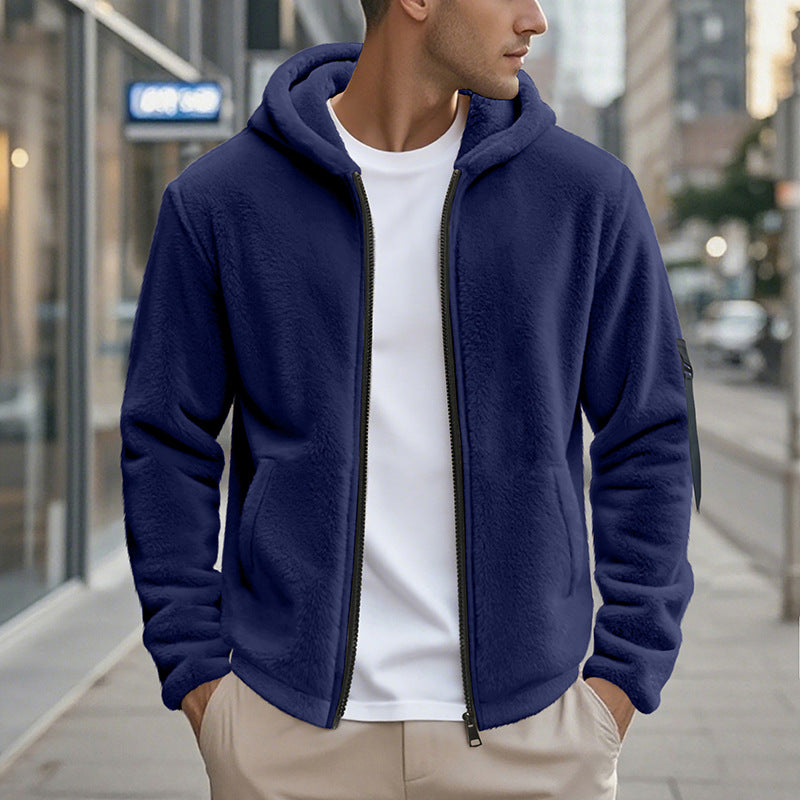 Herren Fleecejacke mit hohem Kragen und Wärmeisolierung Aliams