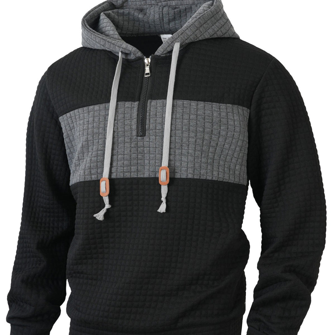 Herren Hoodie mit 1/4-Reißverschluss und strukturiertem Design Aliams