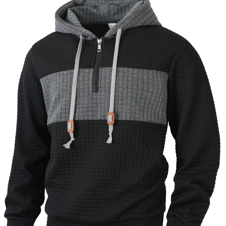 Herren Hoodie mit 1/4-Reißverschluss und strukturiertem Design Aliams