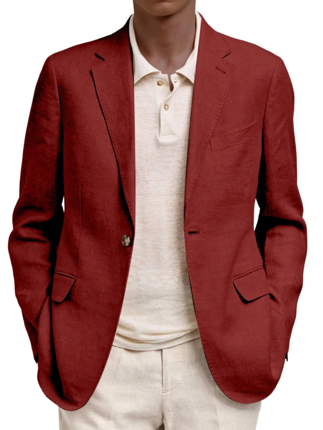 Herren Elegante Leinenjacke Aliams