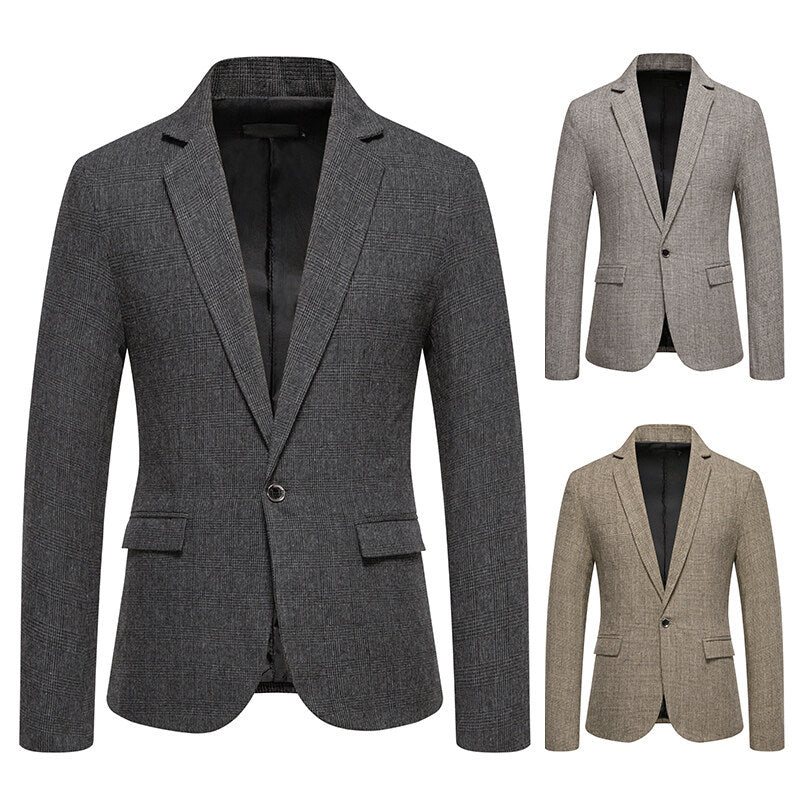 Herren eleganter Blazer mit feinem Karomuster Aliams