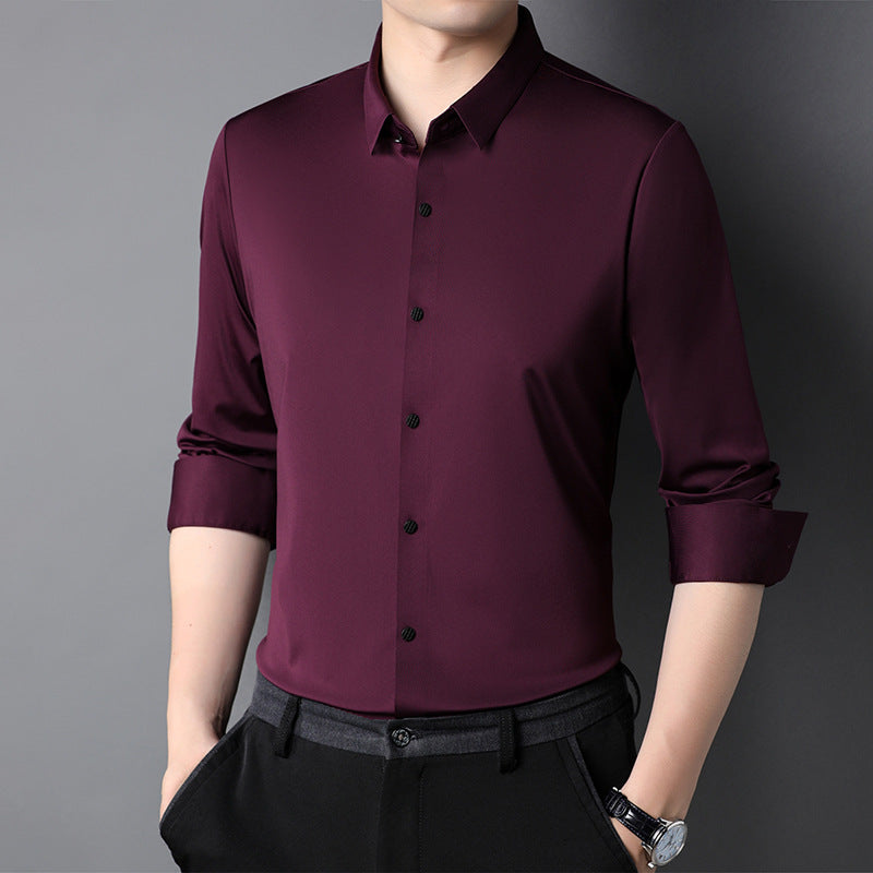 Herren elegantes Langarmhemd aus atmungsaktivem Material Aliams