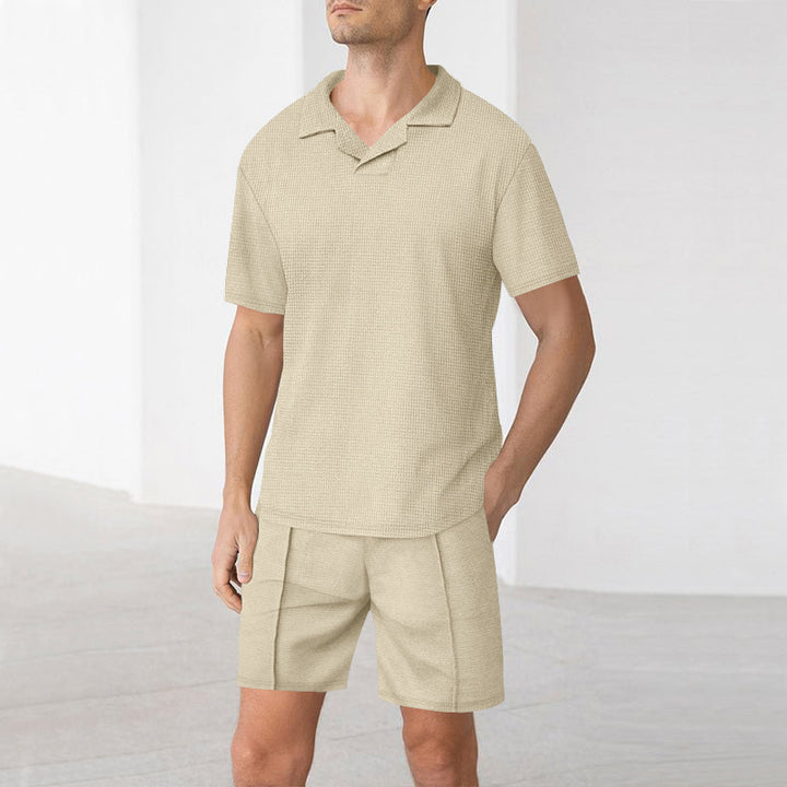 Herren angenehm leichtes Kurzarm-Set mit strukturiertem Design Aliams