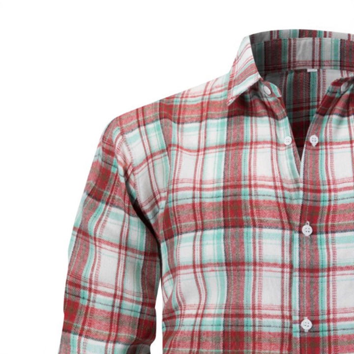 Herren Karierte Baumwollhemd Aliams