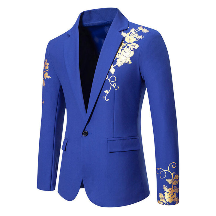 Herren eleganter Blazer mit floralem Gold-Design Aliams