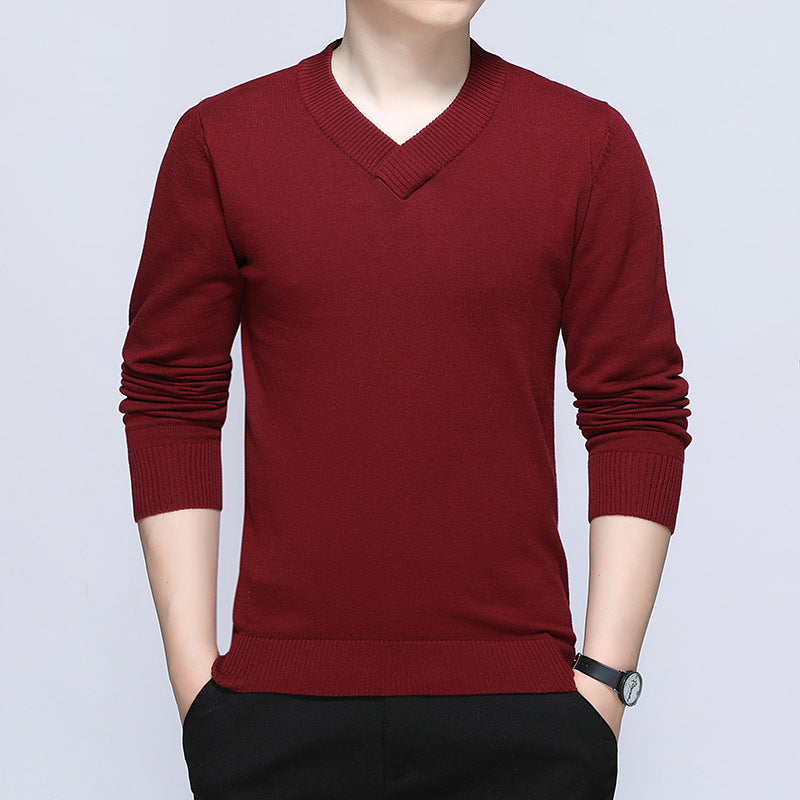 Herren eleganter Pullover mit V-Ausschnitt und feiner Strickstruktur Aliams