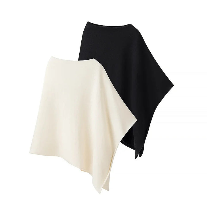 Damen Schalponcho Aus Hochwertiger Wolle und Elastischem Material Aliams