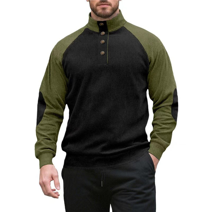 Herren sportlicher Stehkragenpullover mit strukturiertem Fleece-Aussehen Aliams
