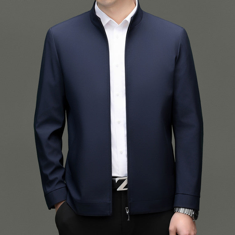 Herren elegante Übergangsjacke mit modernem Stehkragen Aliams