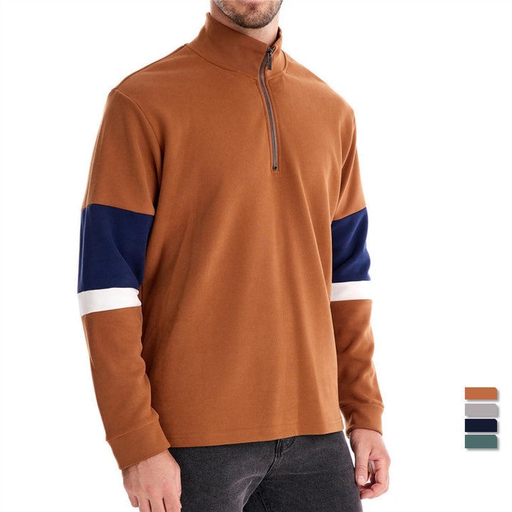 Herren Sportlicher Stehkragenpullover Aliams