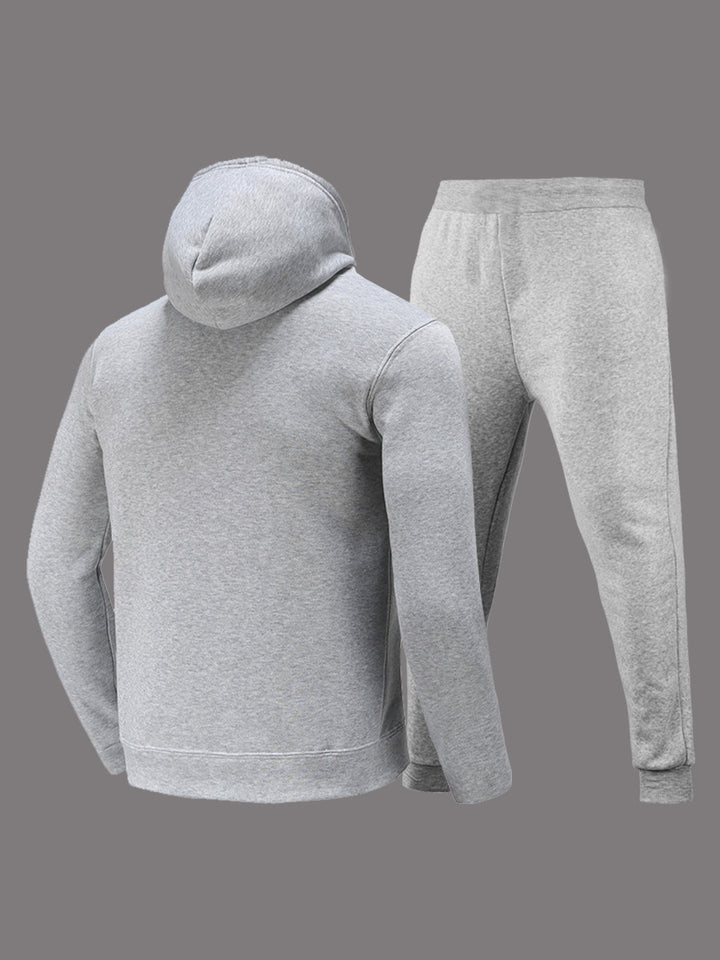 Herren sportliches Hoodie- und Jogginghose-Set mit auffälligem Grafikdruck Aliams