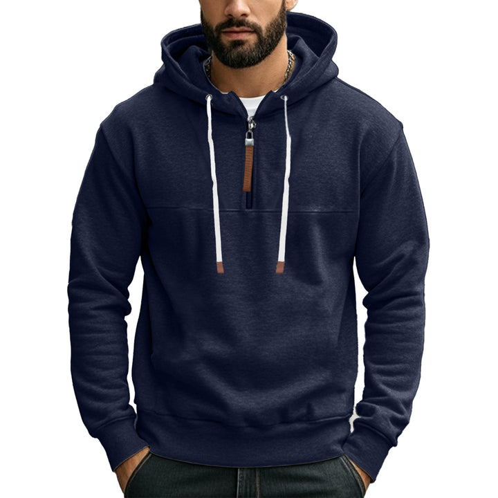 Herren Hoodie mit halber Reißverschluss und bequemer Passform Aliams