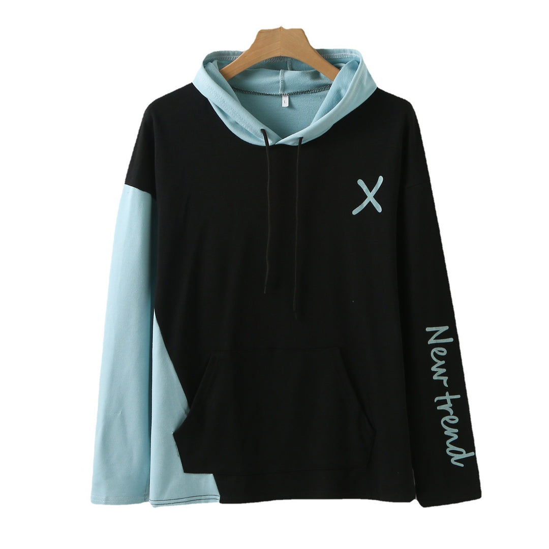 Damen Kapuzenpullover mit modernem Farbblockdesign und praktischer Kängurutasche Aliams