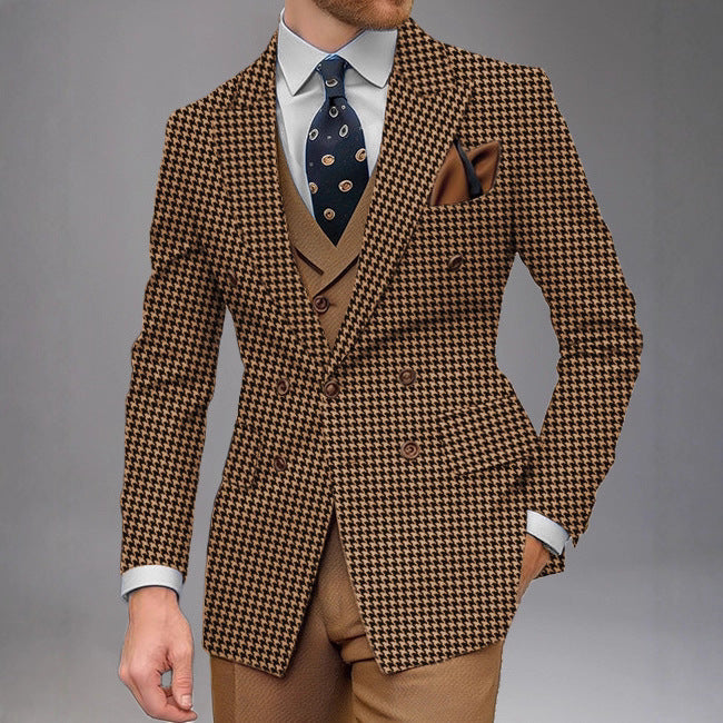 Herren Doppelt gefütterter Businessblazer mit edlem Punktemuster Aliams