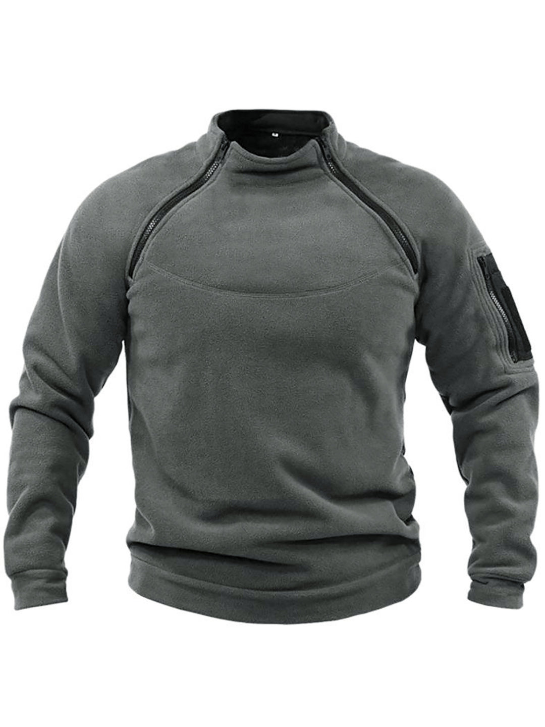 Herren Thermo-Fleecepullover mit hochschließendem Kragen und praktischen Taschen Aliams