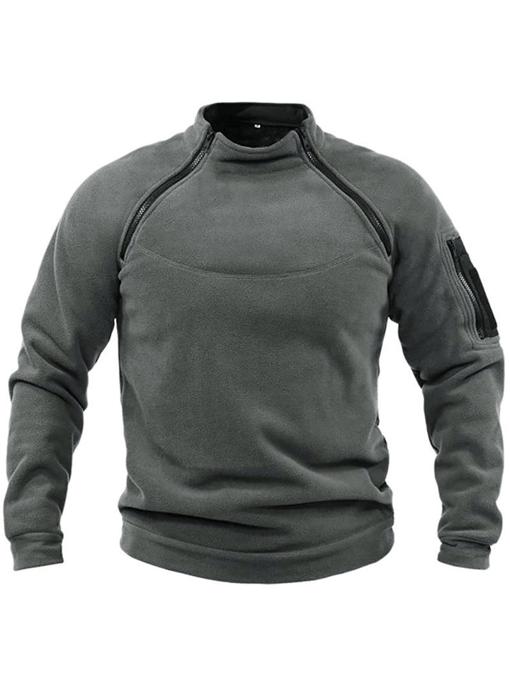 Herren Thermo-Fleecepullover mit hochschließendem Kragen und praktischen Taschen Aliams