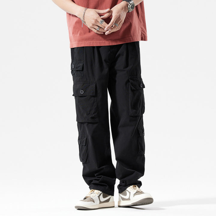 Herren Cargo-Hose mit mehreren Taschen und elastischem Bund Aliams
