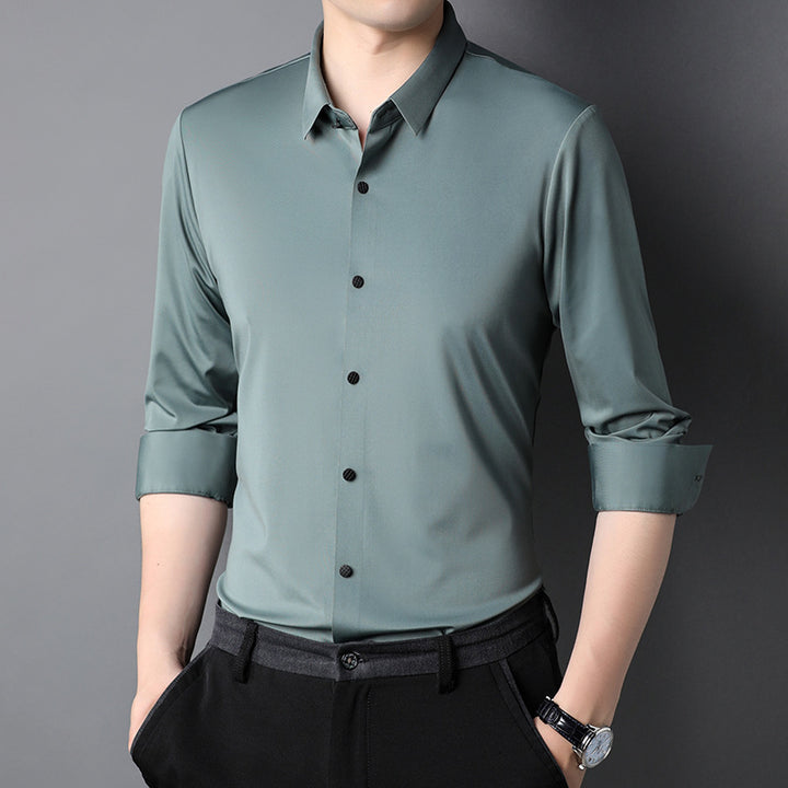 Herren elegantes Langarmhemd aus atmungsaktivem Material Aliams